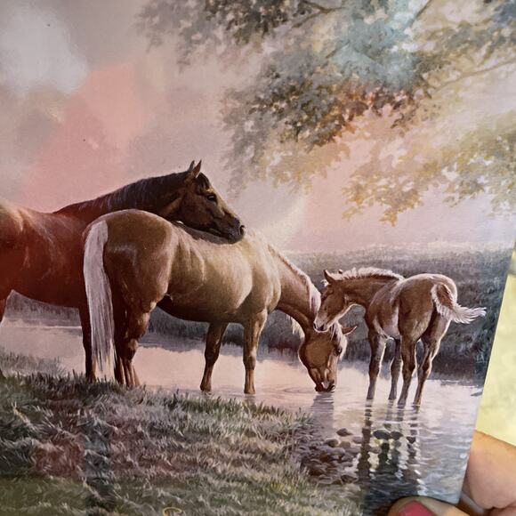 Tile Persis Clayton Weirs Summer Splendor Majesty Horses Scene Ceramic Bradford - Picture 3 of 6